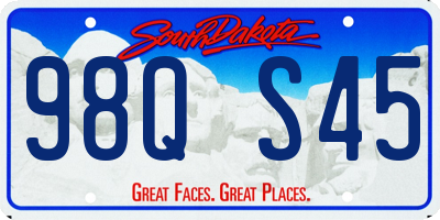 SD license plate 98QS45