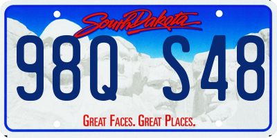 SD license plate 98QS48