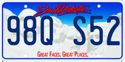 SD license plate 98QS52