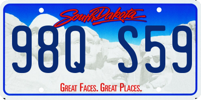 SD license plate 98QS59