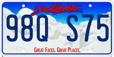 SD license plate 98QS75
