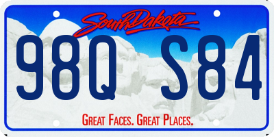SD license plate 98QS84