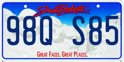 SD license plate 98QS85