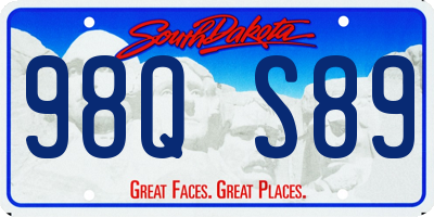 SD license plate 98QS89