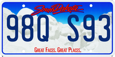 SD license plate 98QS93