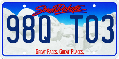 SD license plate 98QT03