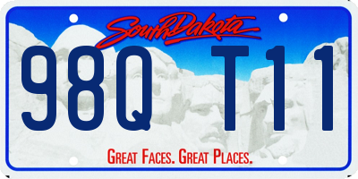 SD license plate 98QT11