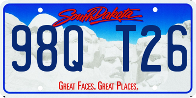 SD license plate 98QT26