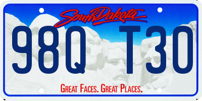 SD license plate 98QT30