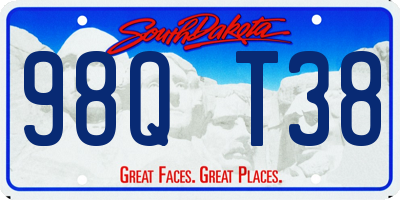 SD license plate 98QT38