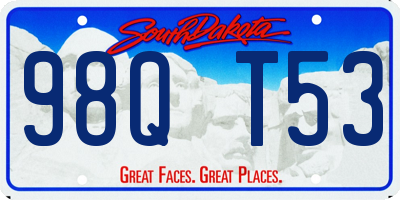 SD license plate 98QT53