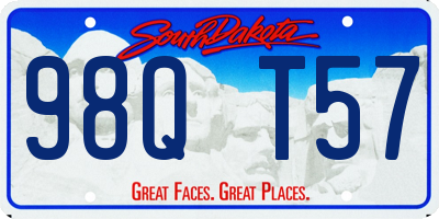 SD license plate 98QT57