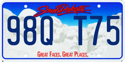 SD license plate 98QT75