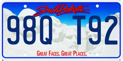 SD license plate 98QT92