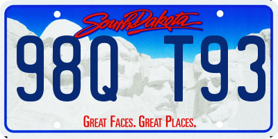 SD license plate 98QT93