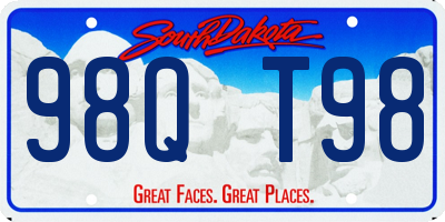SD license plate 98QT98
