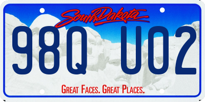SD license plate 98QU02
