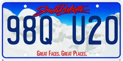 SD license plate 98QU20