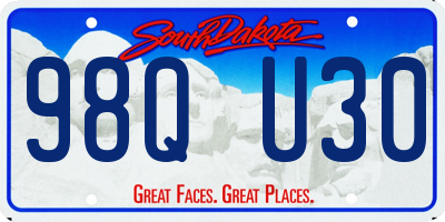 SD license plate 98QU30