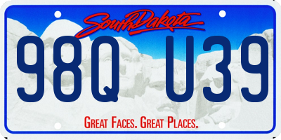 SD license plate 98QU39