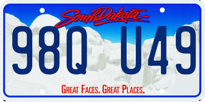 SD license plate 98QU49