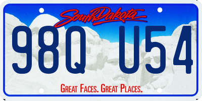 SD license plate 98QU54