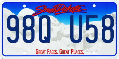 SD license plate 98QU58
