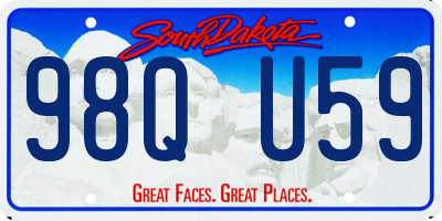 SD license plate 98QU59