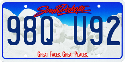 SD license plate 98QU92