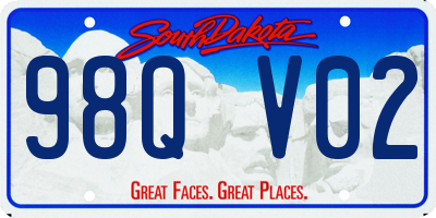 SD license plate 98QV02