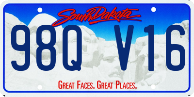 SD license plate 98QV16