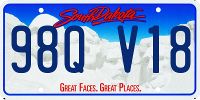 SD license plate 98QV18