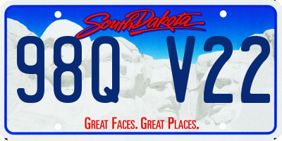 SD license plate 98QV22