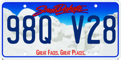 SD license plate 98QV28