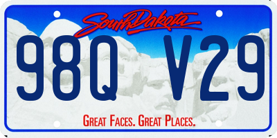 SD license plate 98QV29