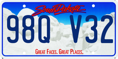 SD license plate 98QV32