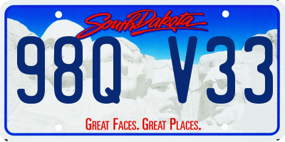 SD license plate 98QV33
