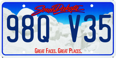 SD license plate 98QV35