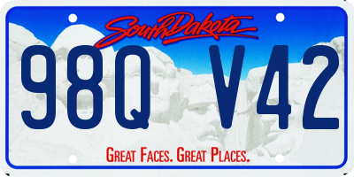 SD license plate 98QV42