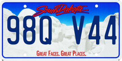 SD license plate 98QV44