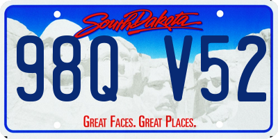 SD license plate 98QV52