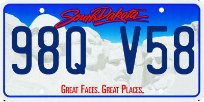 SD license plate 98QV58