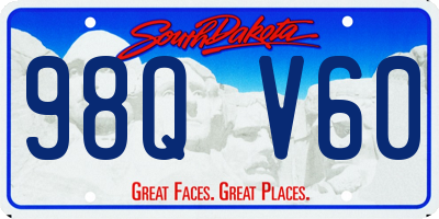 SD license plate 98QV60