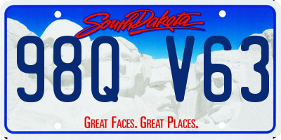 SD license plate 98QV63