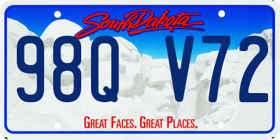 SD license plate 98QV72