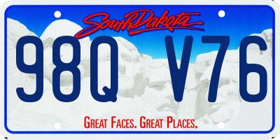 SD license plate 98QV76