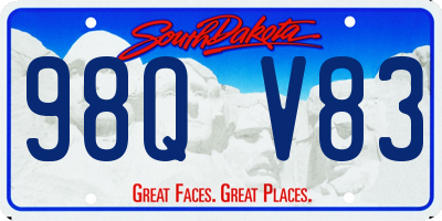 SD license plate 98QV83