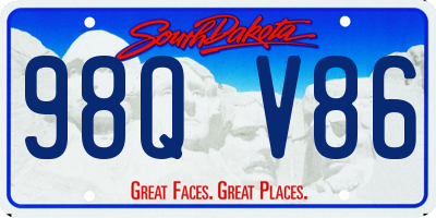 SD license plate 98QV86