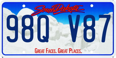 SD license plate 98QV87