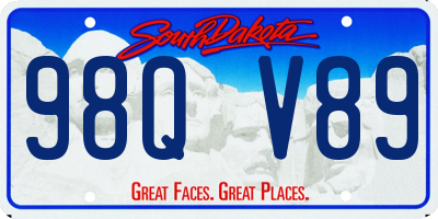 SD license plate 98QV89